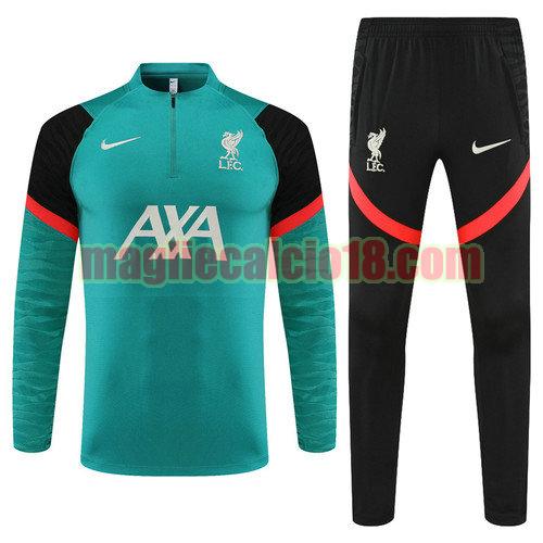 giacca sportiva con zip liverpool 2022-2023 poco prezzo verde