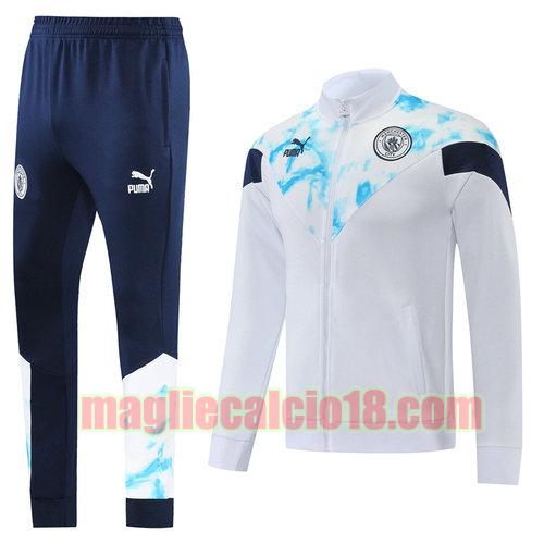 giacca sportiva con zip manchester city 2022-2023 02 bianco