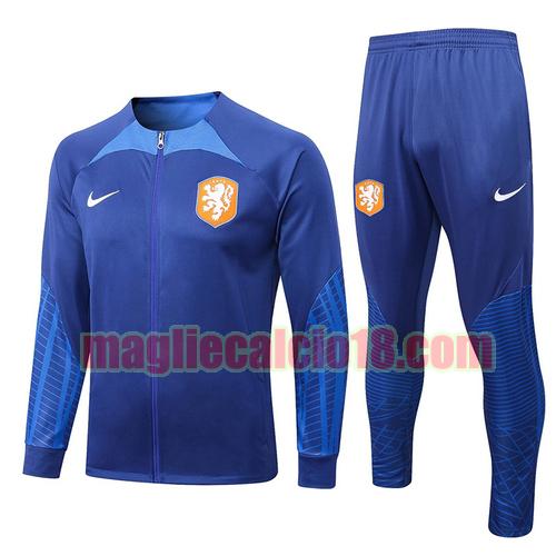 giacca sportiva con zip olanda 2022-2023 blu navy