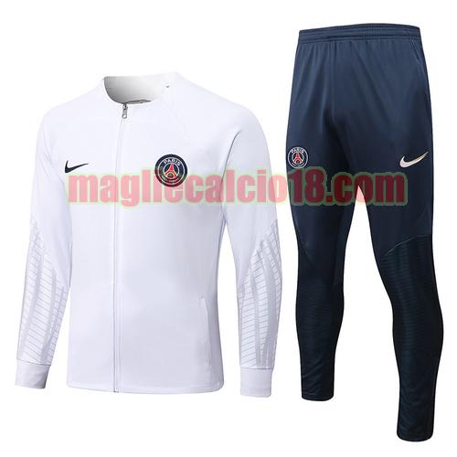 giacca sportiva con zip paris saint germain 2022-2023 bianca