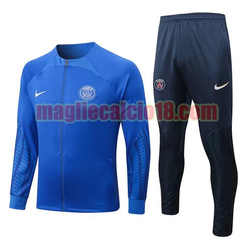 giacca sportiva con zip paris saint germain 2022-2023 blu