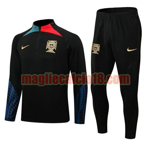 giacca sportiva con zip portogallo 2022-2023 nero