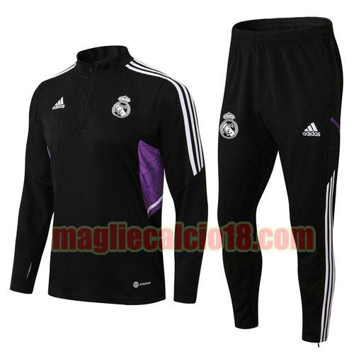 giacca sportiva con zip real madrid 2022-2023 nero