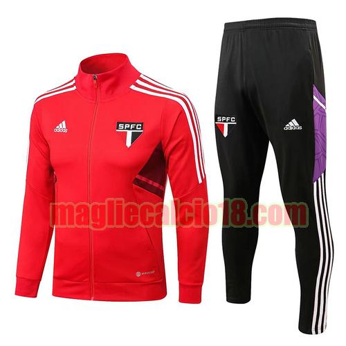 giacca sportiva con zip san paolo 2022-2023 rosso