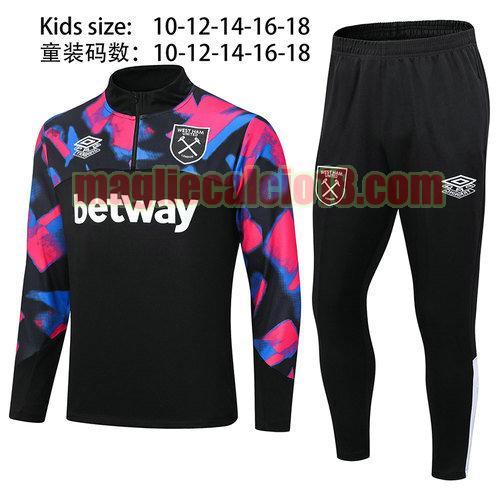 giacca sportiva con zip west ham united 2023-2024 bambino nero