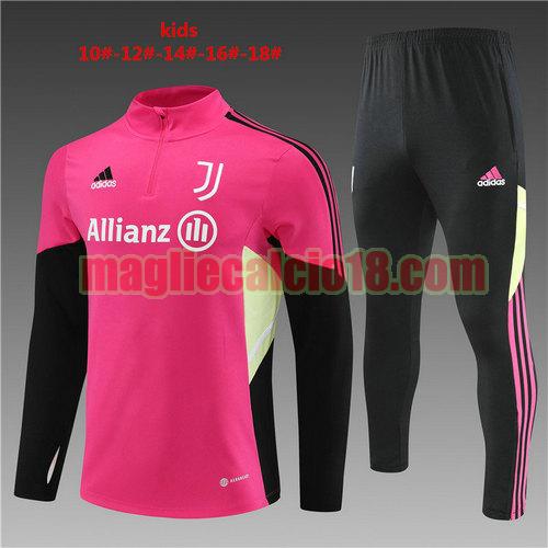 giacca sportiva juventus 2022-2023 completo bambino rosa rosa
