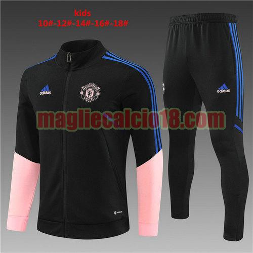 giacca sportiva manchester united 2022-2023 completo bambino nero nero
