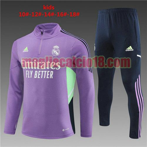 giacca sportiva real madrid 2022-2023 completo bambino viola viola