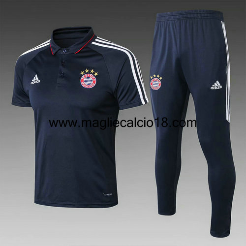 maglia Polo bayern munich 2018-2019 Blu reale