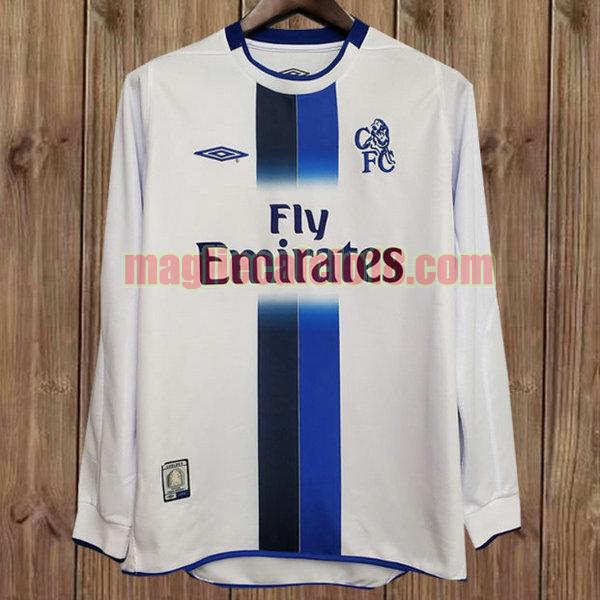 maglia chelsea 2003-2005 seconda divisa bianca manica lunga