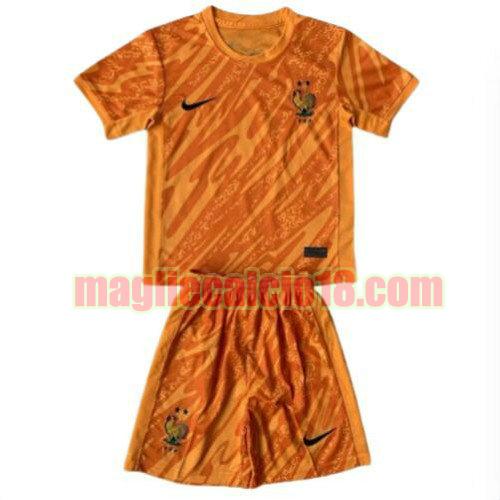 maglia francia 2024 arancia bambino portiere