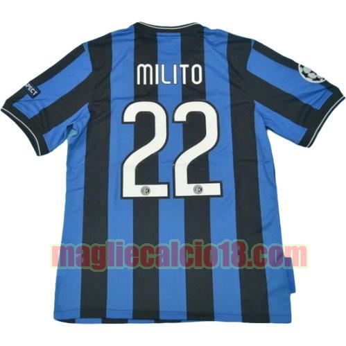 maglia inter ucl 2010-2011 prima divisa milito 22