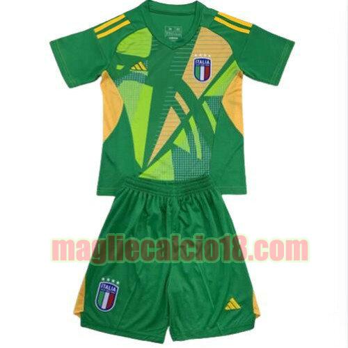 maglia italia 2024-2025 bambino verde portiere