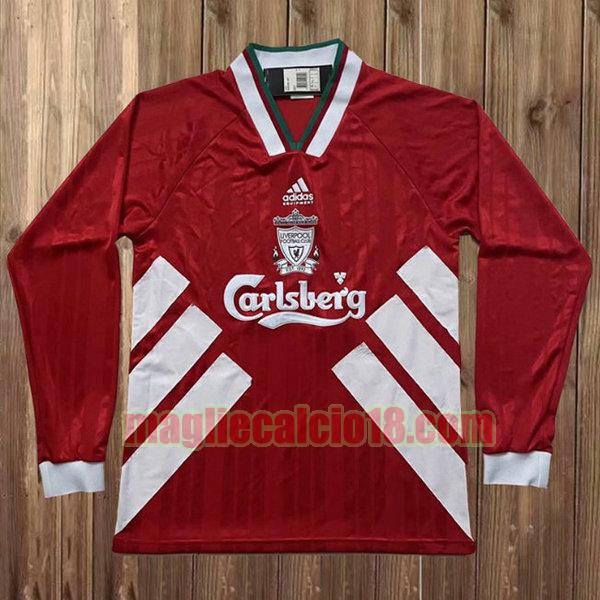 maglia liverpool 1993-1995 prima rosso manica lunga