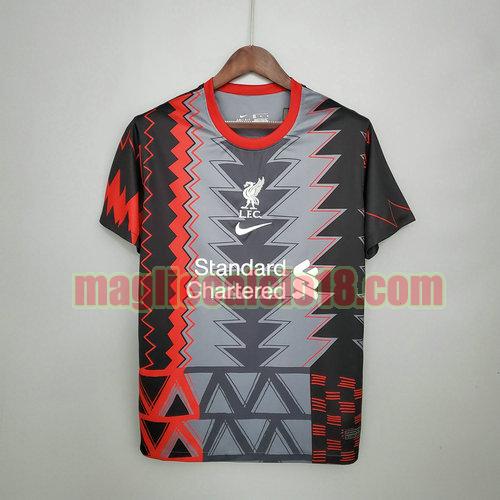 maglia liverpool 2021-2022 formazione nero grigio rosso