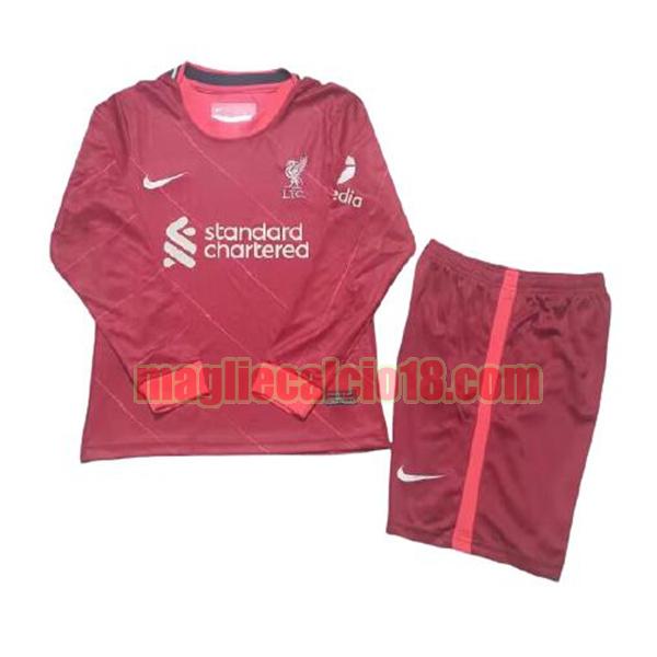 maglia liverpool 2021-2022 prima bambino manica lunga