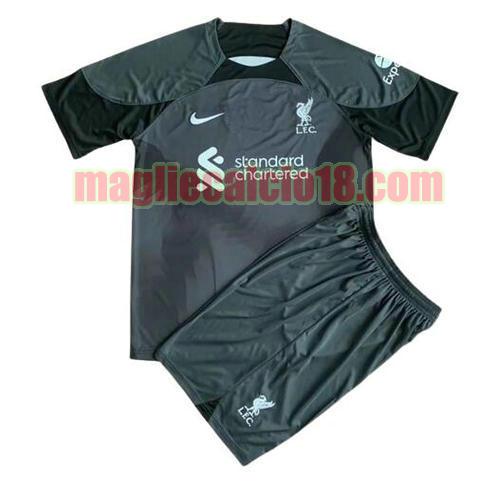 maglia liverpool 2022-2023 portiere bambino nero