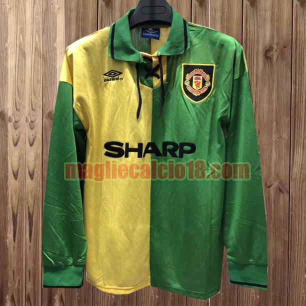 maglia manchester united 1992-1994 seconda verde manica lunga