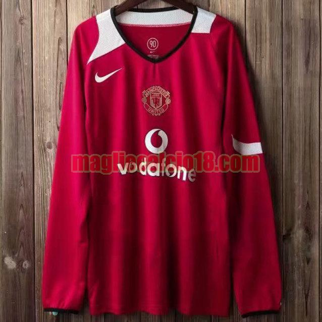 maglia manchester united 2004-2006 prima rosso manica lunga