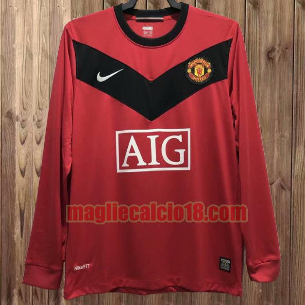 maglia manchester united 2009-2010 prima rosso manica lunga