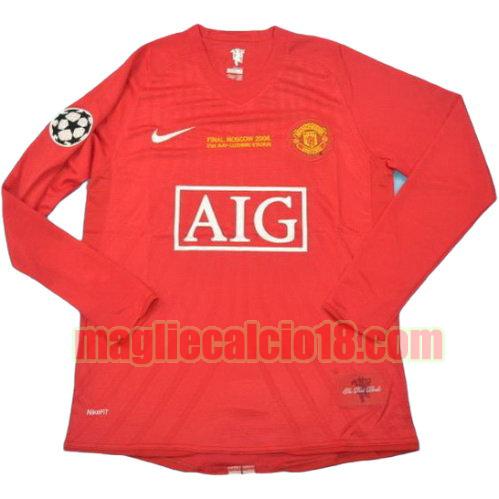 maglia manchester united lega 2007-2008 prima divisa manica lunga