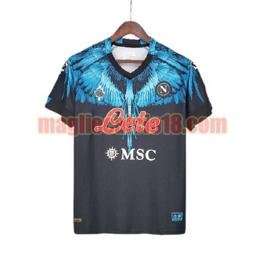 maglia napoli 2021-2022 marcelo burlon nero blu thailandia