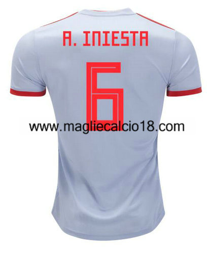 maglia nazionale spagna A.iniesta seconda divisa 2018-2018