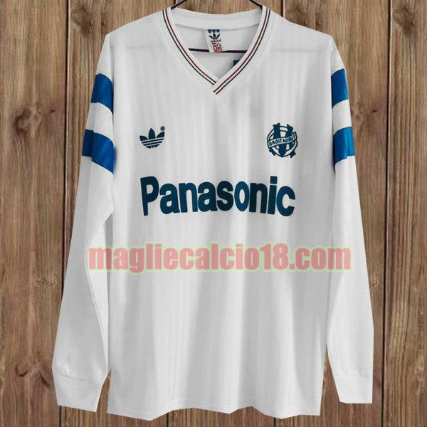 maglia olympique marsiglia 1990-1991 prima bianco manica lunga