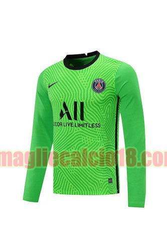 maglia paris saint germain 2020-2021 portiere strisce verdi manica lunga