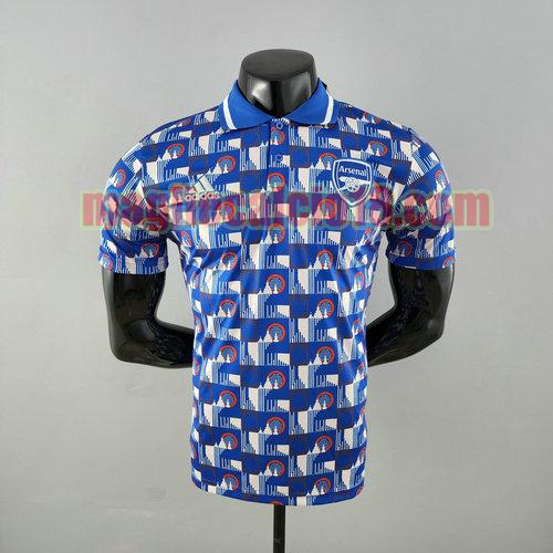maglia polo arsenal 2022-2023 plaid blu e bianco