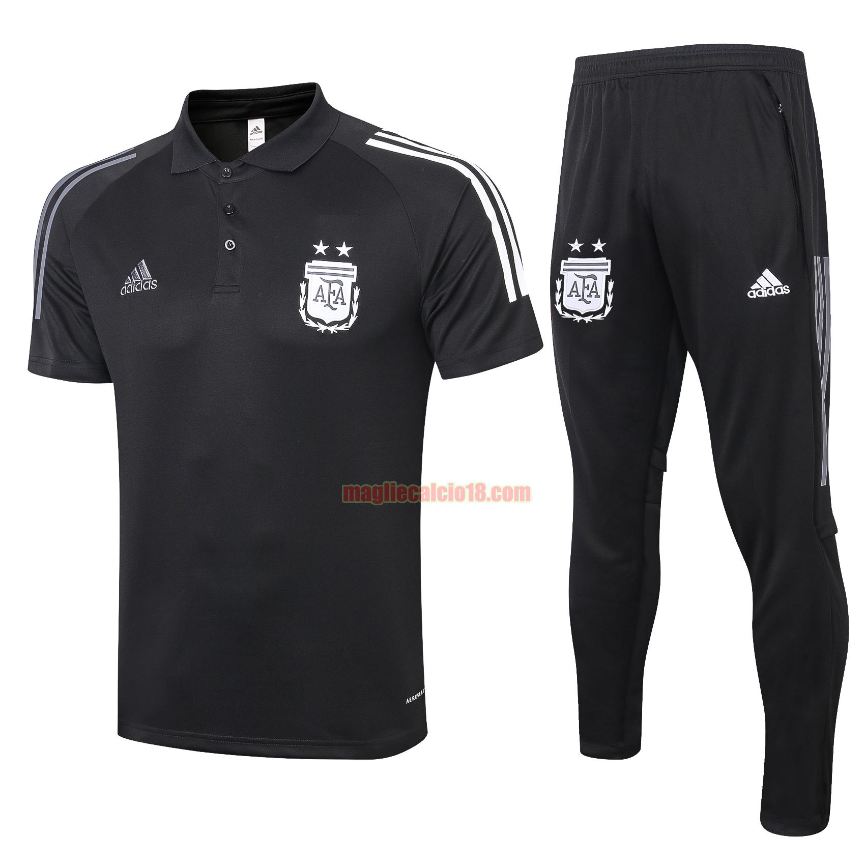 maglia polo calcio argentine 2020-2021 nero completo