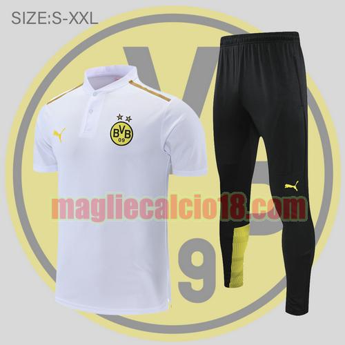 maglia polo calcio borussia dortmund 2022-2023 bianco