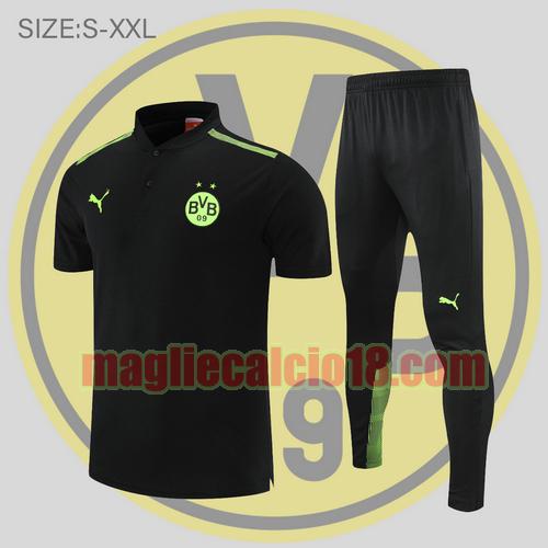 maglia polo calcio borussia dortmund 2022-2023 nero