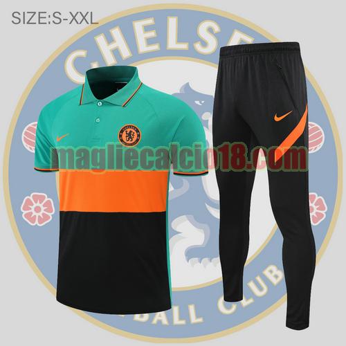 maglia polo calcio chelsea 2022-2023 nero arancio verde