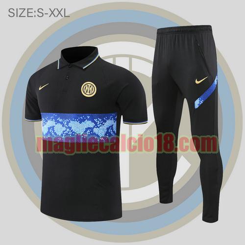 maglia polo calcio inter milan 2022-2023 modello nero e blu