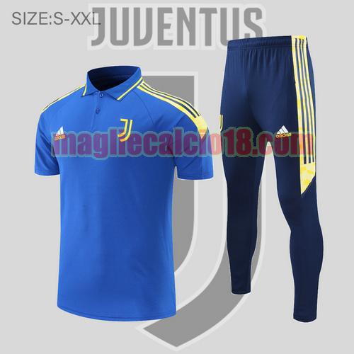 maglia polo calcio juventus 2022-2023 strisce blu e gialle