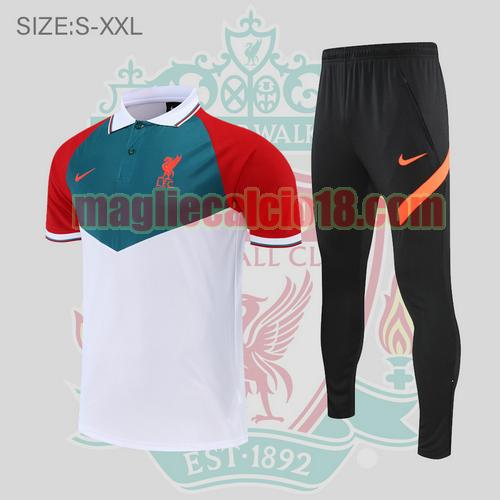 maglia polo calcio liverpool 2022-2023 bianco rosso verde