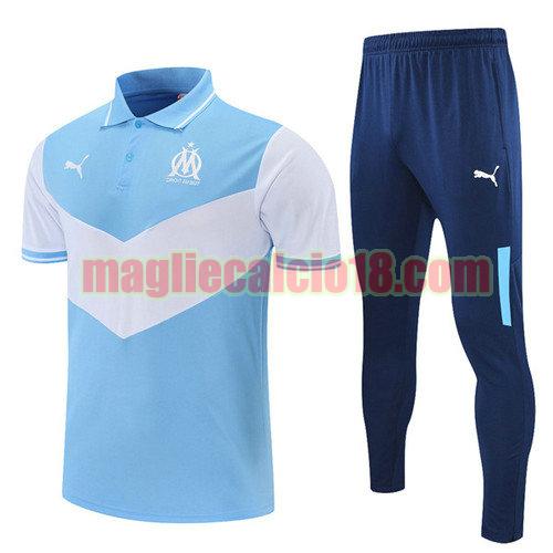 maglia polo calcio olympique marsiglia 2021-2022 cielo blu