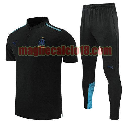 maglia polo calcio olympique marsiglia 2021-2022 nero