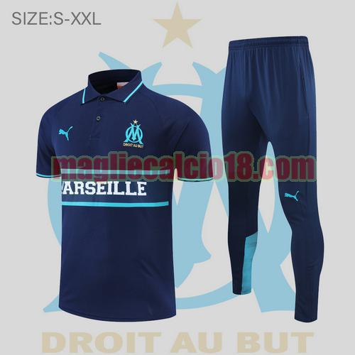 maglia polo calcio olympique marsiglia 2022-2023 blu reale