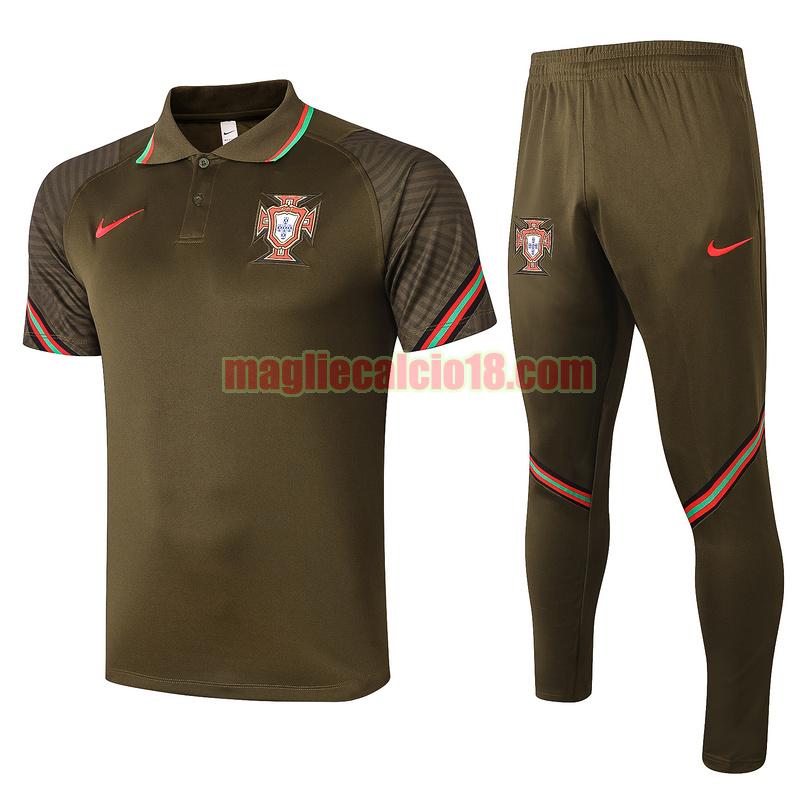 maglia polo calcio portogallo 2020-2021 verde completo