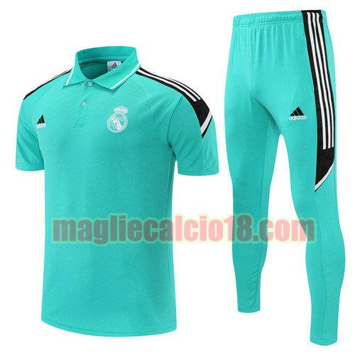 maglia polo calcio real madrid 2021-2022 ciano
