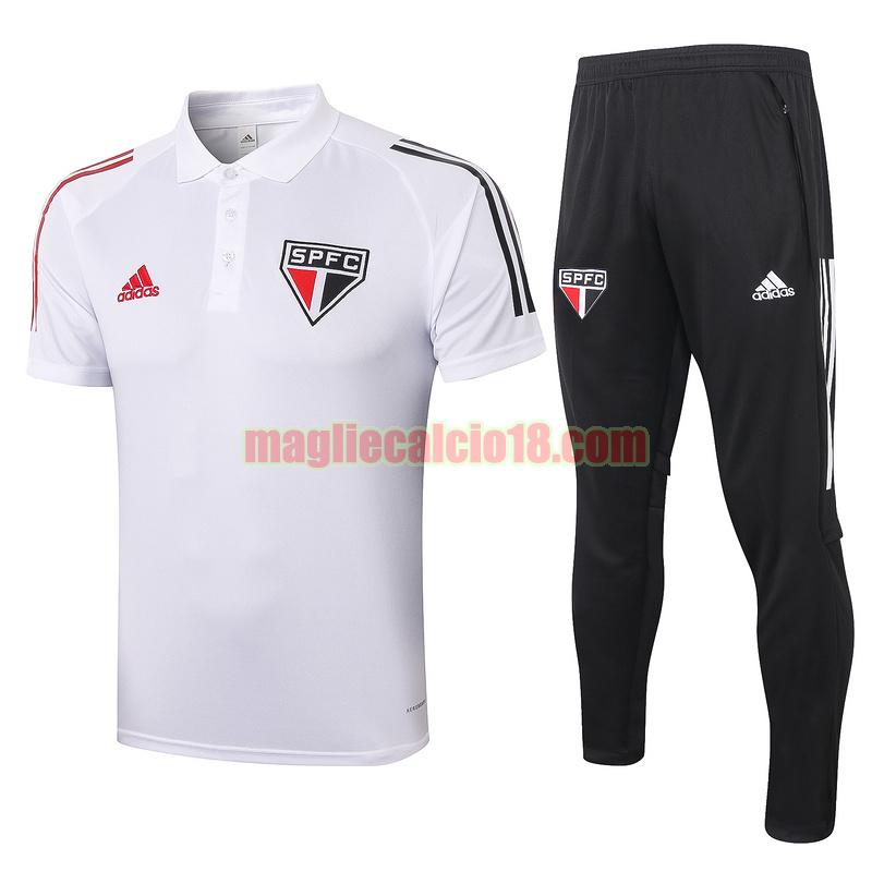 maglia polo calcio san paolo 2020-2021 bianca completo
