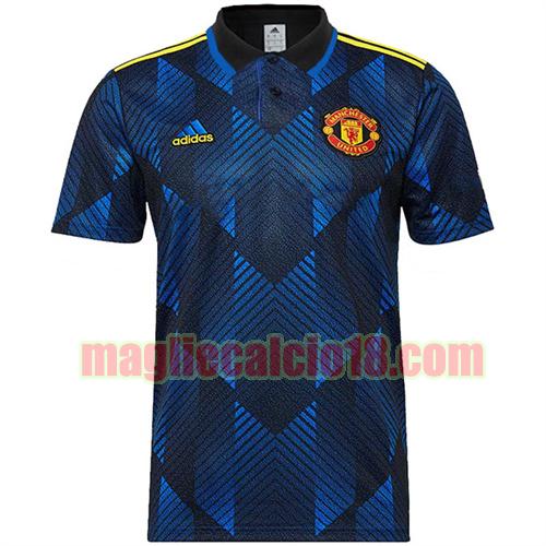 maglia polo manchester united 2021-2022 blu