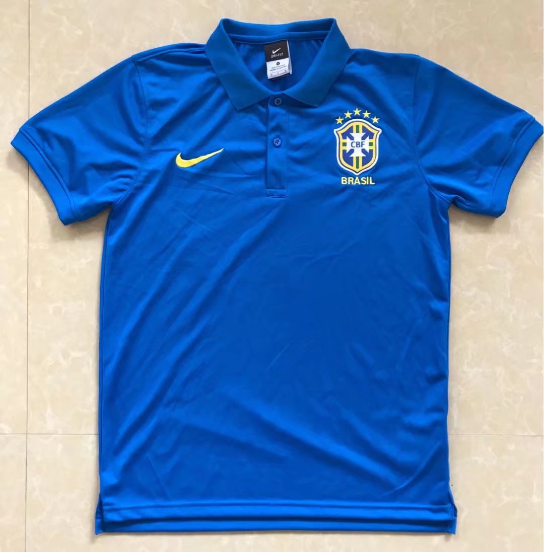 maglia polo nazionale brasile 2018/2019 blu