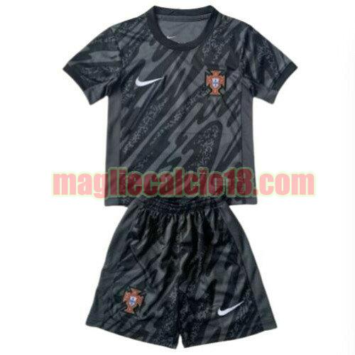 maglia portogallo 2024 nero bambino portiere