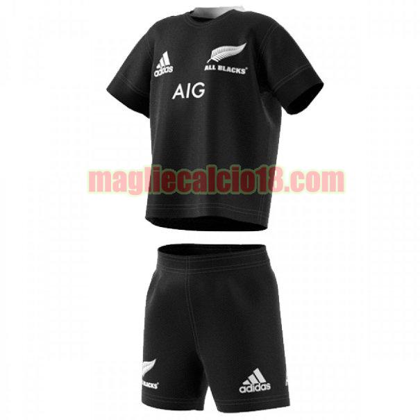 maglia rugby calcio all blacks 2019 prima bambino nero