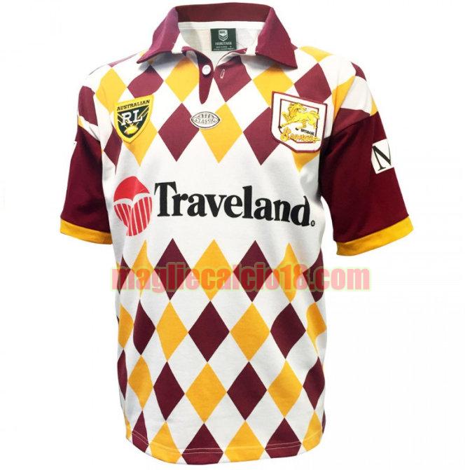 maglia rugby calcio brisbane broncos 1995 prima viola