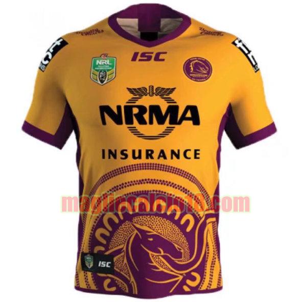 maglia rugby calcio brisbane broncos 2018 indigenous giallo