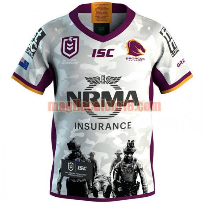 maglia rugby calcio brisbane broncos 2019 anzac bianca